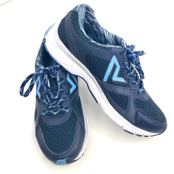 Vionic Satima Navy Light Blue Lace Up Athletic Performance Athleisure Sneakers - Picture 4 of 16